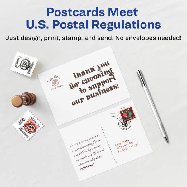 Postcards, 41/4 x 51/2", Matte White 8387 Avery